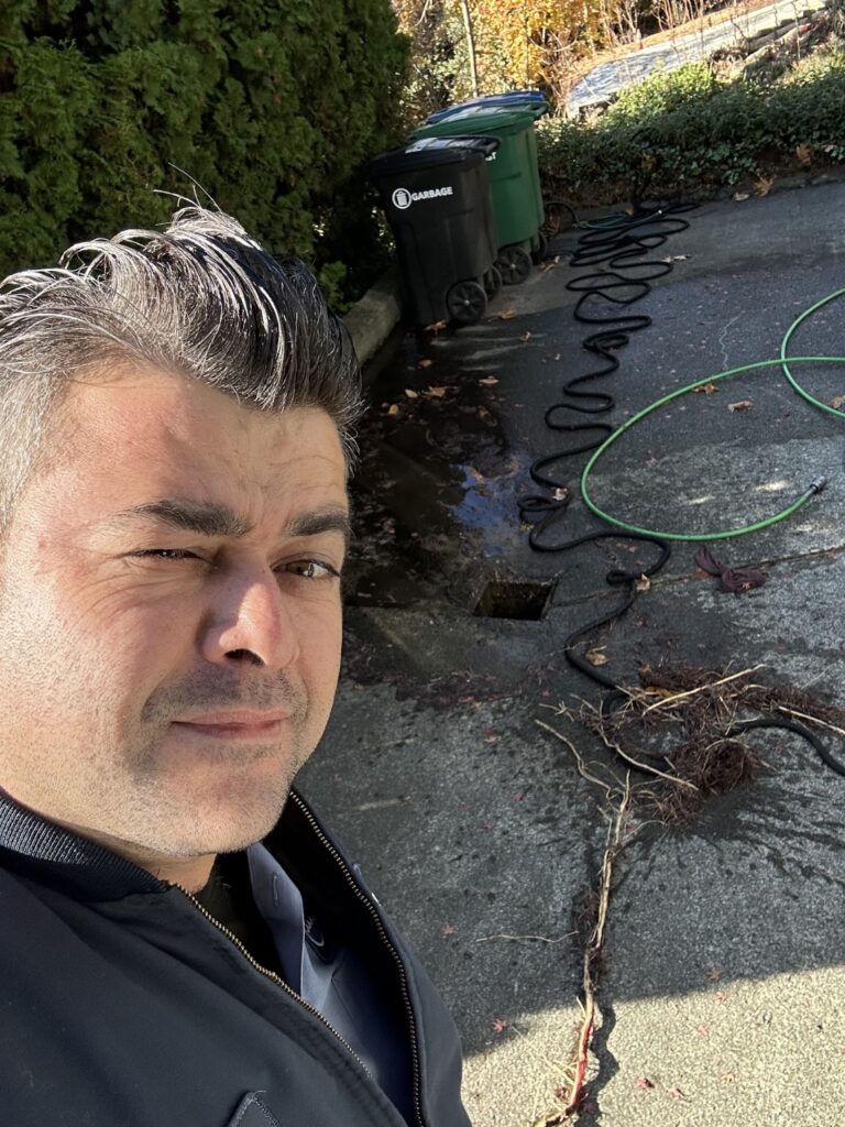 Hydro jetting service for tree root intrusion in sewer system
